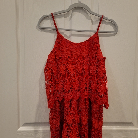 Red Floral Romper - Picture 2 of 6